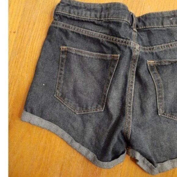 h&m denim jean shorts. 4 s  cuffed summer classic &denim jeans short shorts blue - Picture 2 of 5